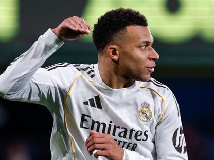 كيليان مبابي يحتفل بثنائيته في مباراة فياريال وريال مدريد بالدوري الإسباني - 24 يناير 2026 - realmadriden/x