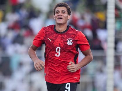 حمزة عبد الكريم مهاجم مصر يحتفل بالتسجيل ضد جنوب السودان - 29 سبتمبر 2026 - X/@EFA