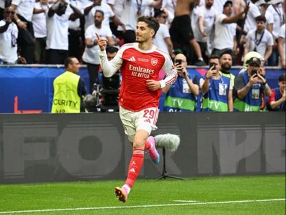 كاي هافيرتز مهاجم أرسنال يحتفل بهدفه في مرمى باريس سان جيرمان في نهائي دوري أبطال أوروبا - 30 مايو 2026 - uefa.com