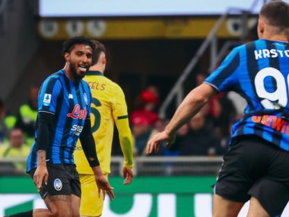 لاعب أتالانتا إيدرسون يسجل هدف التقدم أمام آي سي ميلان في الدوري الإيطالي - 10 مايو 2026 - @Atalanta_BC/X