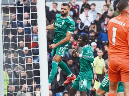 محمد صلاح مهاجم ليفربول يحتفل بهدفه أمام بيرنلي في الدوري الإنجليزي الممتاز - 14 سبتمبر 2025 - X@LFC