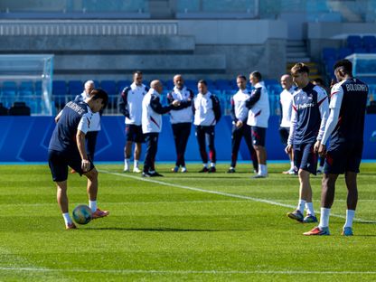 بولونيا خلال تدريب في الرياض قبل مواجهة نابولي بنهائي كأس السوبر الإيطالي - 21 ديسمبر 2025 - X/@mosgovsa