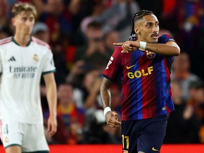 رافينيا يسجل هدفاً لبرشلونة أمام ريال مدريد بالكلاسيكو ضمن الجولة 10 من الليغا - 25 أكتوبر 2026 - reuters