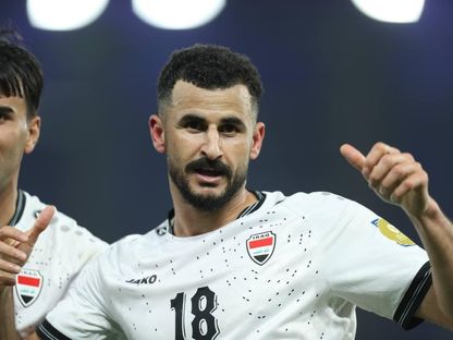 أيمن حسين مهاجم العراق يحتفل بتسجيل هدف في مرمى اليمن بخليجي 26 - 22 ديسمبر 2024 - FB/@Iraq Football Association