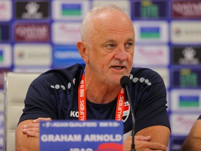 غراهام أرنولد مدرب العراق في مؤتمر صحافي عشية مواجهة كوريا الجنوبية بتصفيات كأس العالم 2025 - 4 يونيو 2025 - X/@Iraq Football Association