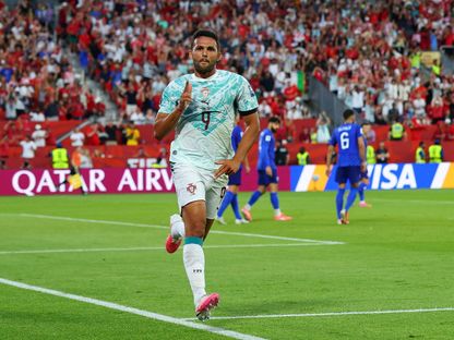 غونسالو راموس مهاجم البرتغال يحتفل بهدفه في مرمى كرواتيا في كأس العالم - 2 يوليو 2026 - Reuters