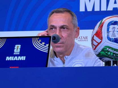 جورجيوس دونيس مدرب السعودية في مؤتمر صحافي - 14 يونيو 2026 - X/@aawsat_spt