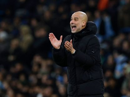 جوزيب غوارديولا من مباراة مانشستر سيتي وبرايتون بالدوري الإنجليزي الممتاز - 7 يناير 2026 - Reuters