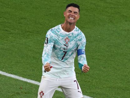 احتفال كريستيانو رونالدو نجم البرتغال بتسجيل هدف في مرمى كرواتيا بكأس العالم - 3 يوليو 2026 - Reuters