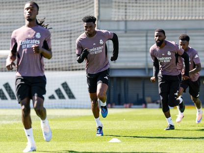 أوريليان تشواميني خلال تدريب لريال مدريد - 6 مايو 2026 - X/realmadrid