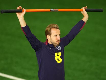 لاعب إنجلترا هاري كين أثناء تدريبات المنتخب - 6 أكتوبر 2025 - ٌReuters