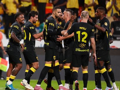 احتفال لاعبي الاتحاد بتسجيل هدف التعادل في مرمى التعاون بالدوري السعودي - 29 أبريل 2026 - X/@ittihad