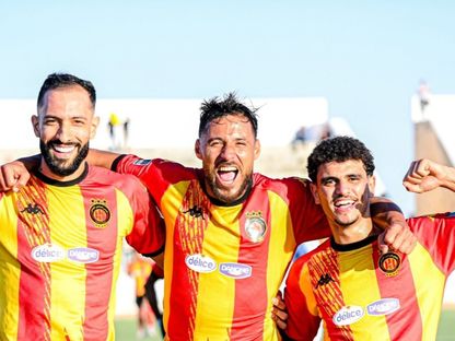 احتفال لاعبي الترجي الرياضي بتسجيل هدف في مرمى اتحاد بن قردان بنصف نهائي كأس تونس - 25 مايو 2025 - X/@Espérance Sportive de Tunis