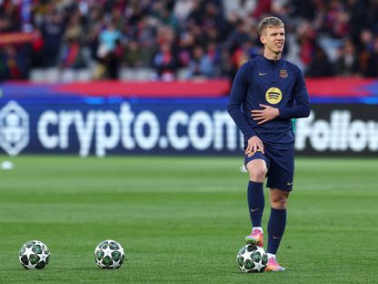 داني أولمو قبل مباراة بين برشلونة وبنفيكا في دوري أبطال أوروبا - 11 مارس 2025 - Reuters