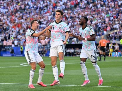 تشارلز دي كيتيلير يحتفل بهدفه في مباراة الولايات المتحدة وبلجيكا بكأس العالم - 7 يوليو 2026 - Reuters