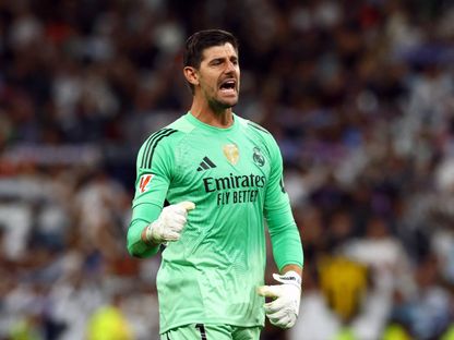 تيبو كورتوا من مباراة ريال مدريد وبرشلونة بالدوري الإسباني - 26 أكتوبر 2025 - Reuters