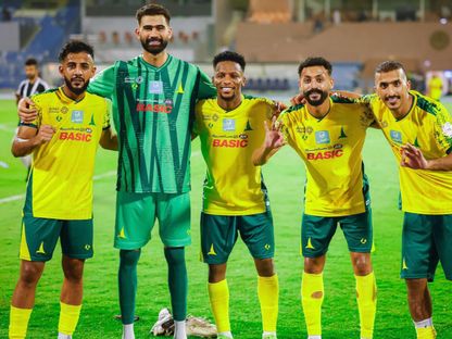 احتفال لاعبين من الخليج بالفوز على الفيحاء بالدوري السعودي - 13 سبتمبر 2025 - X/@Khaleejclub