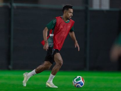 سالم الدوسري من تدريبات منتخب السعودية - 16 نوفمبر 2025 - X/SaudiNT