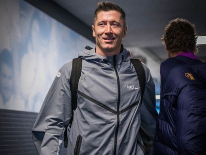 روبرت ليفاندوفسكي مهاجم برشلونة قبل مواجهة سيلتا فيغو في الدوري الإسباني  - 9 نوفمبر 2025 - X@FCBarcelona