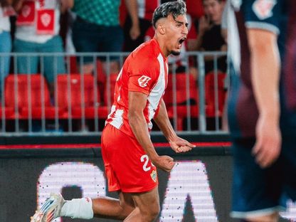 المغربي رشاد فيتال مهاجم ألميريا الإسباني - 23 سبتمبر 2024 - X@U_D_Almeria