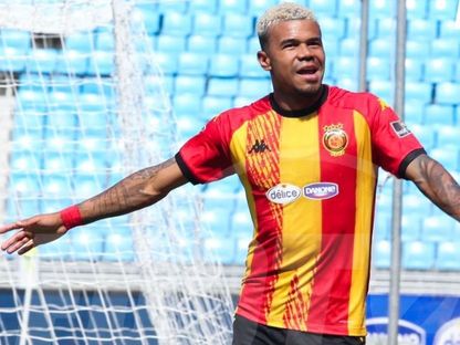 احتفال البرازيلي يان ساس لاعب الترجي الرياضي بتسجيل هدف في مرمى الترجي الجرجيسي بكأس تونس - 18 مايو 2025 - FB/@foot24