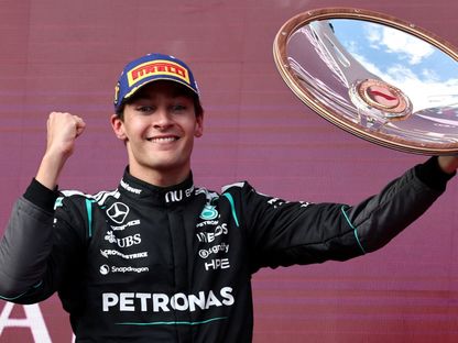 جورج راسل سائق مرسيدس يحتفل بالفوز بسباق أستراليا - 8 مارس 2026 - Reuters