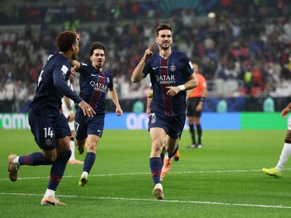 فابيان رويز يحتفل بهدفه خلال مباراة باريس سان جيرمان وفلامنغو بكأس إنتركونتينونتال - 17 ديسمبر 2025 - Reuters