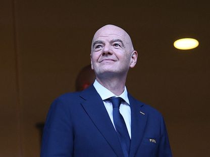 رئيس فيفا جياني إنفانتينو في المدرجات قبل مباراة المغرب وهولندا في كأس العالم 2026 - 29 يونيو 2026 - Reuters