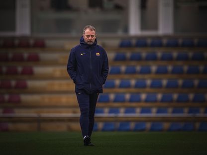 هانزي فليك خلال تدريب لبرشلونة - 24 يناير 2026 - @FCBarcelona