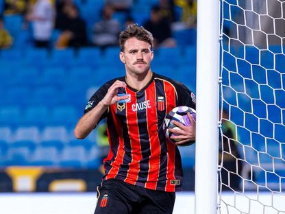 لياندرو أنتونيس بعد تسجيله هدفاً للرياض في مرمى الاتحاد بالدوري السعودي - 13 مارس 2026 - X/ @AlRiyadhFC