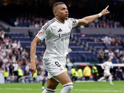 كيليان مبابي مهاجم ريال مدريد يحتفل بهدفه أمام سيلتا فيغو في الدوري الإسباني - 4 مايو 2025 - X@realmadrid