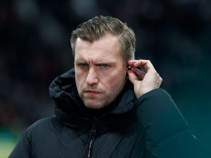 ماركوس كروشه المدير الرياضي لآينتراخت فرانكفورت قبل مباراة باير ليفركوزن في الدوري الألماني - 1 مارس 2025 - Reuters