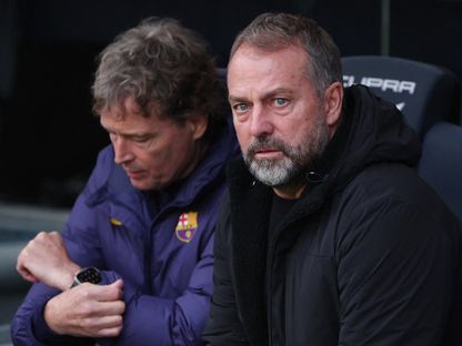 هانزي فليك مدرب برشلونة خلال لقاء بلباو بالدوري الإسباني - 22 نوفمبر 2025 - Reuters