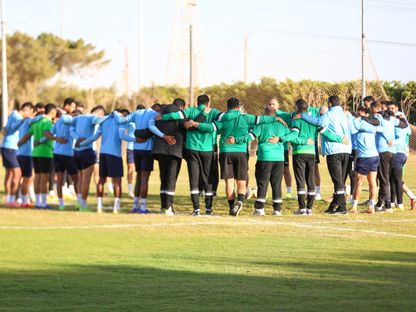 لاعبو المصري قبل التدريب - 4 أبريل 2026 - FB/@Al-Masry
