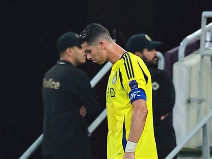 كريستيانو رونالدو محبطاً خلال مباراة بين النصر وكاوازاكي في دوري أبطال آسيا للنخبة - 30 أبريل 2025 - Reuters