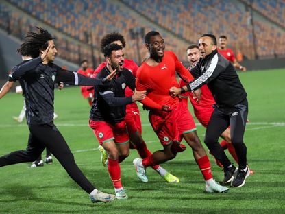 احتفال جوزيف جوناثان بهدف مودرن سبورت أمام الزمالك - 23 يناير 2025 - x@modernsportfc