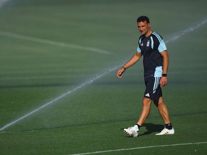 مدرب الأرجنتين ليونيل سكالوني خلال تدريب بكأس العالم - 10 يوليو 2026 - REUTERS
