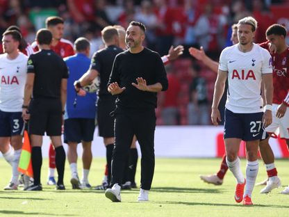 روبرتو دي زيربي مدرب توتنهام بعد مواجهة نوتنغهام فورست في الدوري الإنجليزي الممتاز - 5 سبتمبر 2026 - REUTERS