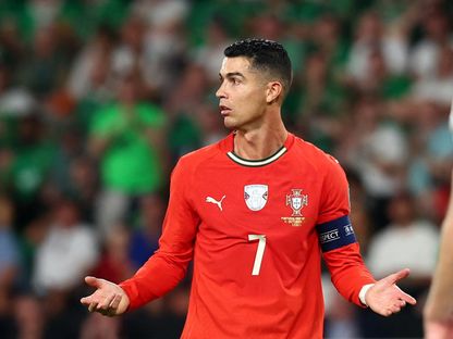 قائد البرتغال كريستيانو رونالدو خلال مواجهة أيرلندا في تصفيات أوروبا المؤهلة لكأس العالم - 11 أكتوبر 2025 - Reuters