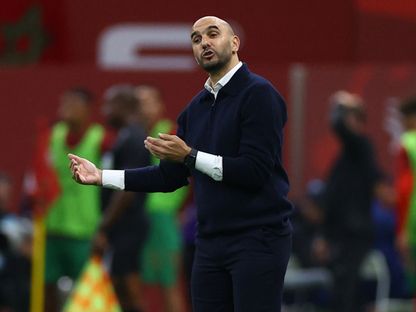 المدرب وليد الركراكي من مباراة نيجيريا والمغرب بنصف نهائي كأس أمم إفريقيا - 14 يناير 2026 - Reuters