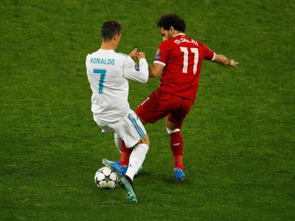 صلاح ورونالدو في نهائي دوري أبطال أوروبا بين ليفربول وريال مدريد - 26 مايو 2018 - Reuters