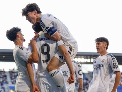 احتفال ريال مدريد بالفوز بدوري أبطال أوروبا للشباب على حساب كلوب بروج - 20 أبريل 2026 - X@realmadrid