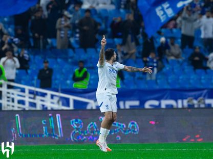 ألكسندر ميتروفيتش مهاجم الهلال يحتفل بعد التسجيل بمواجهة الفيحاء في دوري روشن السعودي - 8 مارس 2025 - X/@Alhilal_FC