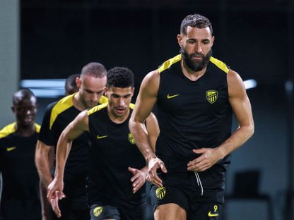 كريم بنزيما من آخر حصة تدريبية للاتحاد قبل مواجهة شباب الأهلي بدوري أبطال آسيا للنخبة - 30 سبتمبر 2025 - X/ittihad