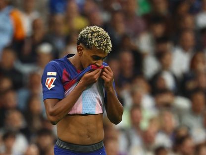 لامين يامال محبطاً خلال مباراة بين برشلونة وريال مدريد - 26 أكتوبر 2025 - REUTERS