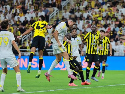 كريستيانو رونالدو يسجل هدفاً للنصر في مرمى الاتحاد بالدوري السعودي - 26 سبتمبر 2025 - Reuters