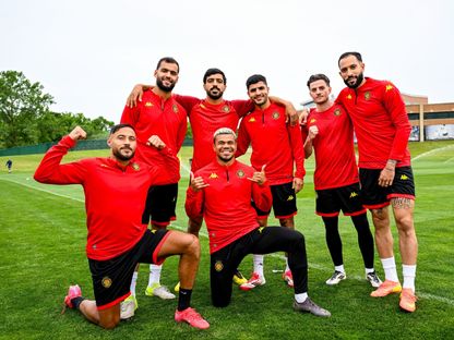 لاعبي الترجي الرياضي التونسي في حصة تدريبية استعداداً لمواجهة فلامنغو البرازيلي في كأس العالم للأندية - 13 يونيو 2025 - FB/@Espérance Sportive de Tunis