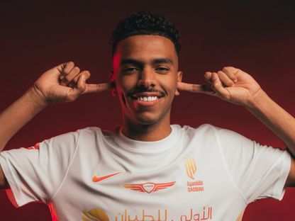 مصعب الجوير خلال الإعلان عن انضمامه إلى القادسية - 3 أغسطس 2025 - X/@Alqadsiah