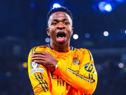 فينيسيوس جونيور خلال مباراة ريال مدريد في دوري الأبطال ضد مانشستر سيتي| 12 فبراير 2025 - X/ REAL MADRID