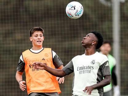 فينيسيوس جونيور وأردا غولر من تدريبات ريال مدريد - 10 سبتمبر 2025 - X/realmadrid